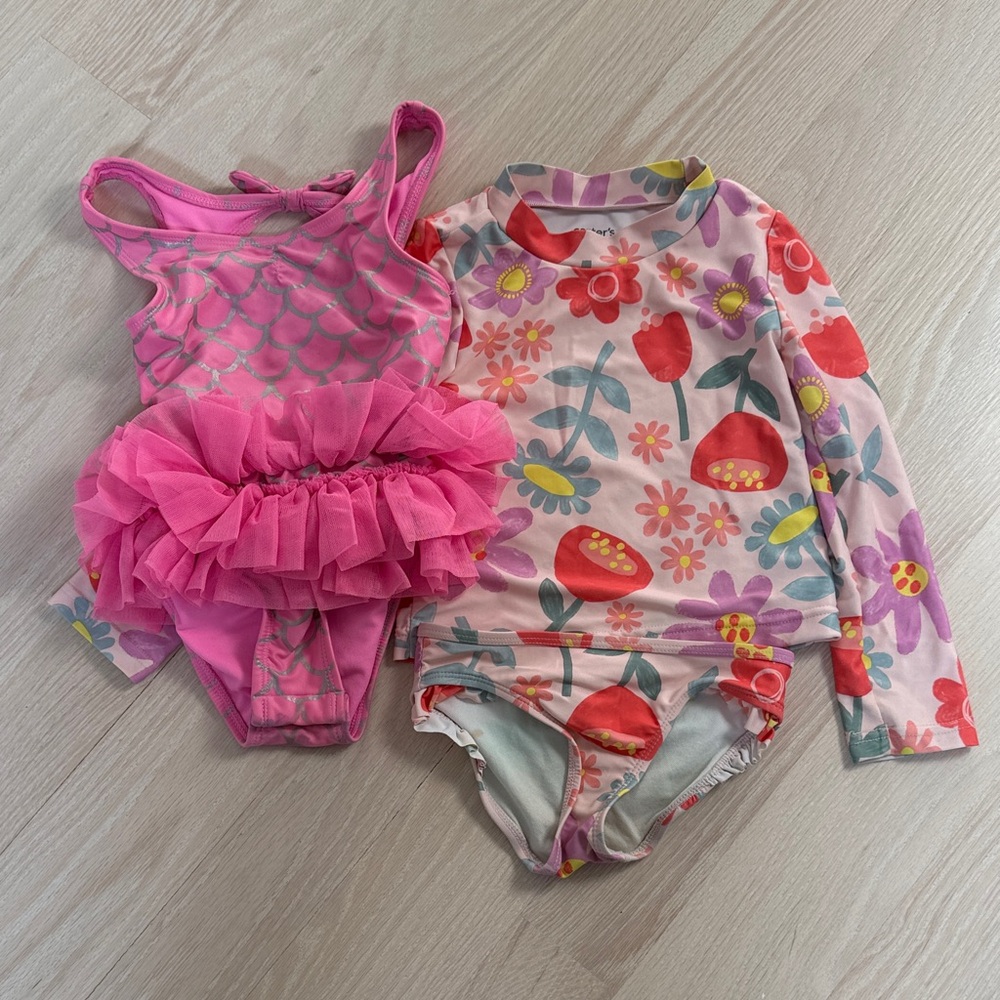 Two girls bathing suits 4T carters & cat & jack